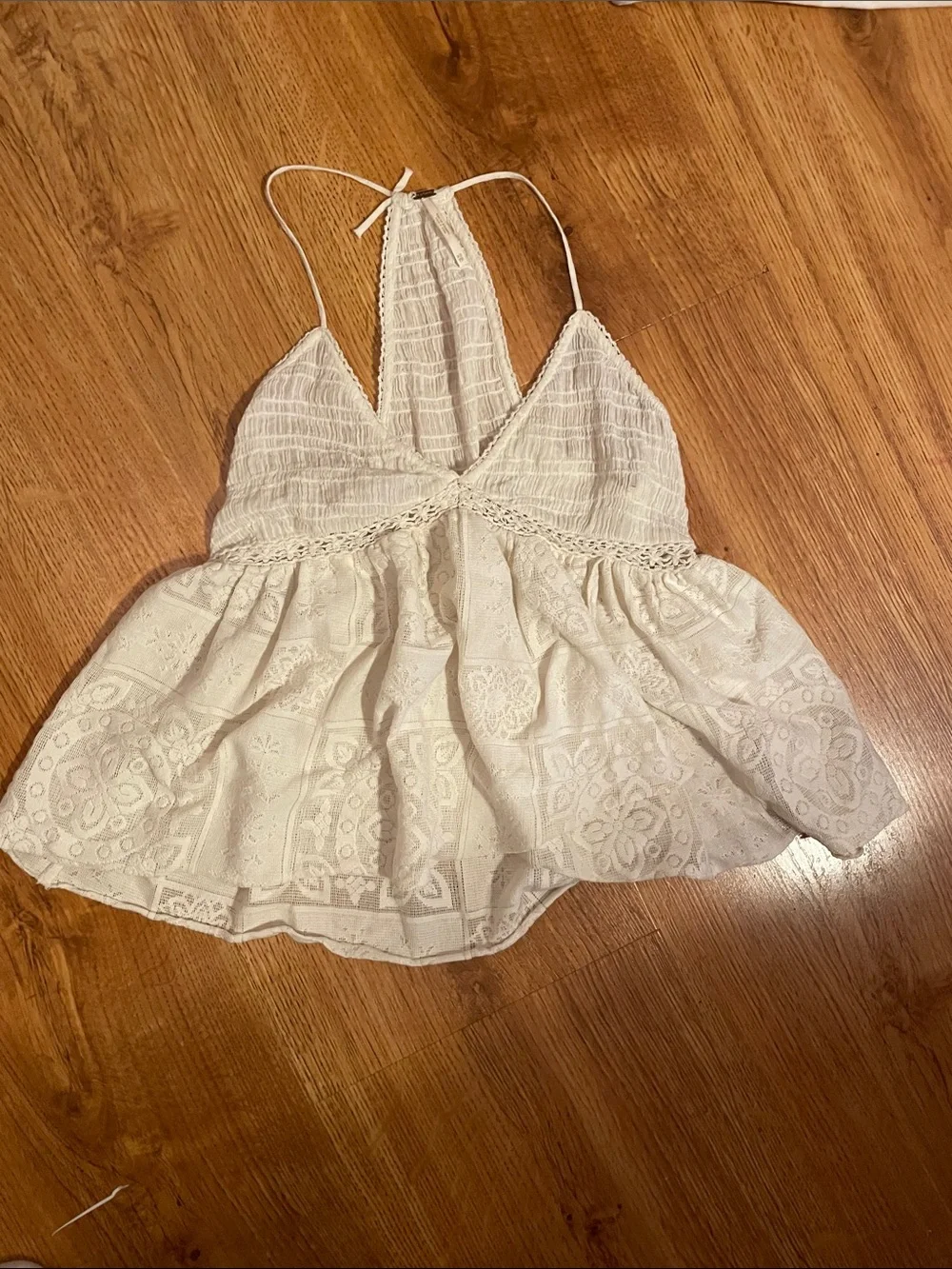 Free People Ivory Lace Halter Camisole